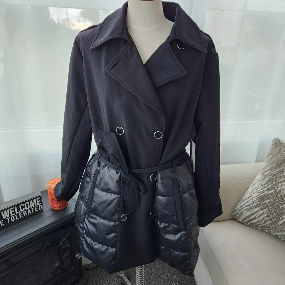 Nicole Miller Womens Lined Midweight Softshell Jacket BLACK SIZE 1X